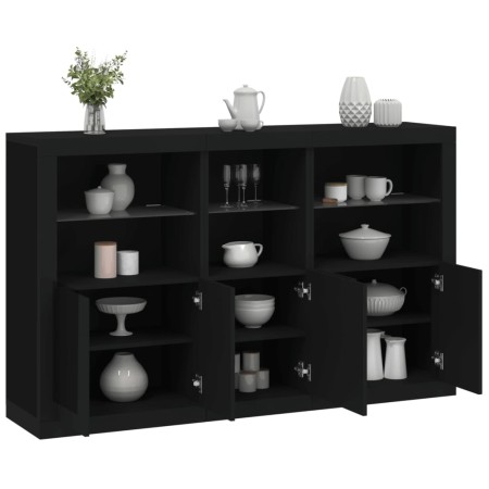 Aparador con luces LED negro 162x37x100 cm by , Sideboards - Ref: Foro24-3209143, Price: 224,14 €, Discount: %