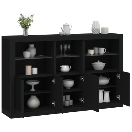 Aparador con luces LED negro 162x37x100 cm by , Sideboards - Ref: Foro24-3209143, Price: 235,74 €, Discount: %