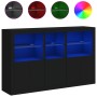Aparador con luces LED negro 162x37x100 cm by , Sideboards - Ref: Foro24-3209143, Price: 224,14 €, Discount: %