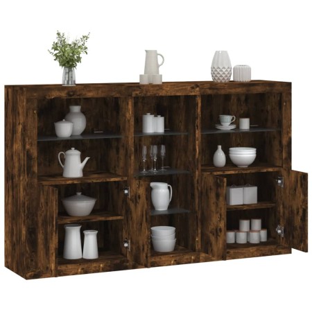 Sideboard mit LED-Lichtern in rauchiger Eiche 162x37x100 cm. von , Sideboards - Ref: Foro24-3209174, Preis: 269,67 €, Rabatt: %