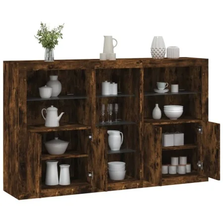 Sideboard mit LED-Lichtern in rauchiger Eiche 162x37x100 cm. von , Sideboards - Ref: Foro24-3209174, Preis: 260,54 €, Rabatt: %