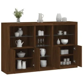 Aparador con luces LED roble marrón 162x37x100 cm by , Sideboards - Ref: Foro24-3209176, Price: 239,91 €, Discount: %