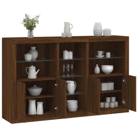Sideboard mit LED-Lichtern in Eichenbraun 162x37x100 cm von , Sideboards - Ref: Foro24-3209176, Preis: 246,04 €, Rabatt: %