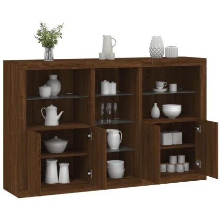 Sideboard mit LED-Lichtern in Eichenbraun 162x37x100 cm von , Sideboards - Ref: Foro24-3209176, Preis: 239,91 €, Rabatt: %