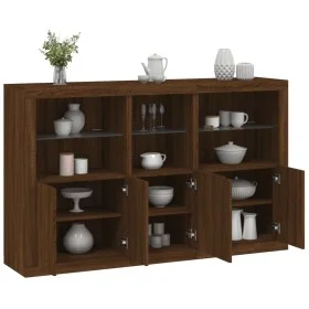 Sideboard mit LED-Lichtern in Eichenbraun 162x37x100 cm von , Sideboards - Ref: Foro24-3209148, Preis: 252,76 €, Rabatt: %