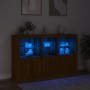 Aparador con luces LED roble marrón 162x37x100 cm by , Sideboards - Ref: Foro24-3209148, Price: 260,16 €, Discount: %