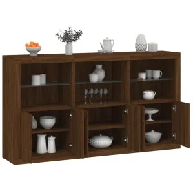 Sideboard mit LED-Lichtern in Eichenbraun 181,5x37x100 cm von , Sideboards - Ref: Foro24-3209155, Preis: 262,33 €, Rabatt: %