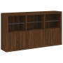 Aparador con luces LED roble marrón 181,5x37x100 cm by , Sideboards - Ref: Foro24-3209155, Price: 270,37 €, Discount: %