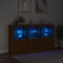 Aparador con luces LED roble marrón 181,5x37x100 cm by , Sideboards - Ref: Foro24-3209155, Price: 270,37 €, Discount: %