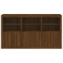 Aparador con luces LED roble marrón 181,5x37x100 cm by , Sideboards - Ref: Foro24-3209155, Price: 270,37 €, Discount: %