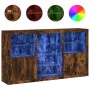Aparador con luces LED roble ahumado 181,5x37x100 cm by , Sideboards - Ref: Foro24-3209181, Price: 274,27 €, Discount: %
