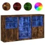 Aparador con luces LED roble ahumado 181,5x37x100 cm by , Sideboards - Ref: Foro24-3209181, Price: 266,18 €, Discount: %