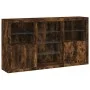 Aparador con luces LED roble ahumado 181,5x37x100 cm by , Sideboards - Ref: Foro24-3209181, Price: 266,18 €, Discount: %