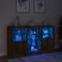 Aparador con luces LED roble ahumado 181,5x37x100 cm by , Sideboards - Ref: Foro24-3209181, Price: 266,18 €, Discount: %