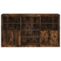 Aparador con luces LED roble ahumado 181,5x37x100 cm by , Sideboards - Ref: Foro24-3209181, Price: 274,27 €, Discount: %