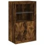 Aparador con luces LED roble ahumado 181,5x37x100 cm by , Sideboards - Ref: Foro24-3209181, Price: 266,18 €, Discount: %