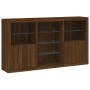 Aparador con luces LED roble marrón 181,5x37x100 cm by , Sideboards - Ref: Foro24-3209183, Price: 253,97 €, Discount: %