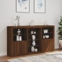 Aparador con luces LED roble marrón 181,5x37x100 cm by , Sideboards - Ref: Foro24-3209183, Price: 253,97 €, Discount: %
