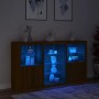 Aparador con luces LED roble marrón 181,5x37x100 cm by , Sideboards - Ref: Foro24-3209183, Price: 253,97 €, Discount: %