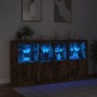 Sideboard mit LED-Lichtern in rauchiger Eiche 202x37x100 cm. von , Sideboards - Ref: Foro24-3209160, Preis: 324,89 €, Rabatt: %