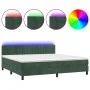 Box spring bed with mattress and LED dark green velvet 200x200cm by , Beds and slatted bases - Ref: Foro24-3134546, Price: 62...