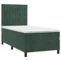 Box spring bed with mattress and LED dark green velvet 100x200cm by , Beds and slatted bases - Ref: Foro24-3136230, Price: 36...