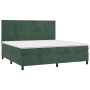 Cama box spring colchón y LED terciopelo verde oscuro 200x200cm de , Camas y somieres - Ref: Foro24-3136266, Precio: 707,92 €...