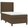 Box spring bed mattress and LED lights dark brown fabric 90x200cm by , Beds and slatted bases - Ref: Foro24-3138448, Price: 3...
