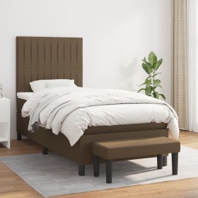 Boxspringbett mit dunkelbrauner Stoffmatratze 90x200 cm von , Betten und Lattenroste - Ref: Foro24-3136728, Preis: 384,18 €, ...