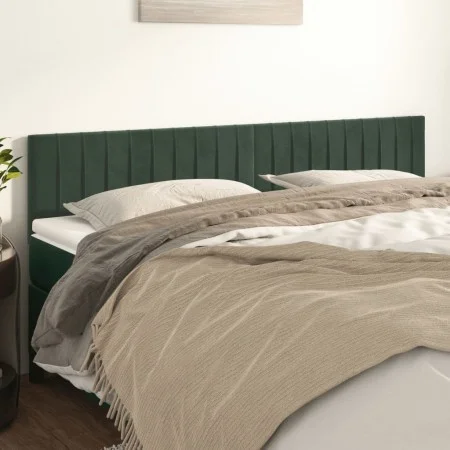 Headboards 2 units of dark green velvet 90x5x78/88 cm by , Headboards and footboards - Ref: Foro24-346281, Price: 68,76 €, Di...