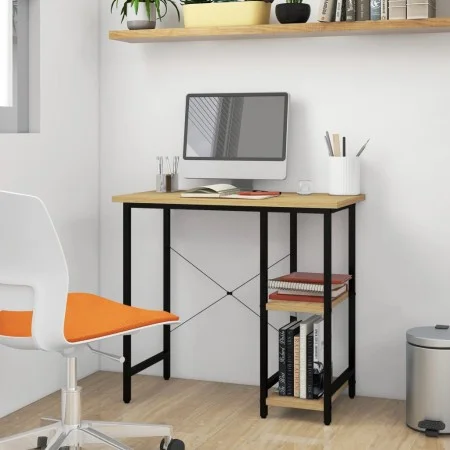 MDF-Computertisch aus Metall, schwarze Eiche, 80 x 40 x 72 cm von , Schreibtische - Ref: Foro24-20557, Preis: 67,22 €, Rabatt: %