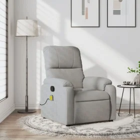 Lehnsessel mit Massagefunktion aus hellgrauem Mikrofaserstoff. von , Sessel - Ref: Foro24-373457, Preis: 230,89 €, Rabatt: %