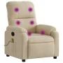 Sillón reclinable de masaje tela de microfibra color crema by , Armchairs - Ref: Foro24-373460, Price: 250,47 €, Discount: %