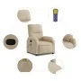 Sillón reclinable de masaje tela de microfibra color crema by , Armchairs - Ref: Foro24-373460, Price: 250,47 €, Discount: %