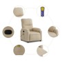 Sillón reclinable de masaje tela de microfibra color crema by , Armchairs - Ref: Foro24-373460, Price: 255,18 €, Discount: %