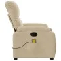 Sillón reclinable de masaje tela de microfibra color crema by , Armchairs - Ref: Foro24-373460, Price: 250,47 €, Discount: %