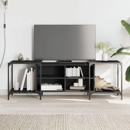 Mueble de TV de madera de ingeniería negro 153x37x50 cm by , TV Furniture - Ref: Foro24-837602, Price: 65,12 €, Discount: %