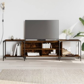 Mueble de TV madera de ingeniería roble ahumado 203x37x50 cm by , TV Furniture - Ref: Foro24-837609, Price: 82,26 €, Discount: %
