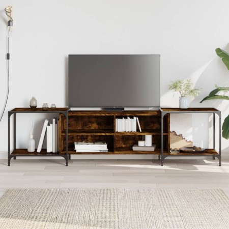 TV-Möbel aus geräucherter Eichen-Ingenieurholz 203x37x50 cm von , TV-Möbel - Ref: Foro24-837609, Preis: 82,26 €, Rabatt: %