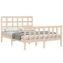 Doppelbettgestell mit Kopfteil aus Massivholz von , Betten und Lattenroste - Ref: Foro24-3192076, Preis: 136,09 €, Rabatt: %