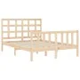 Doppelbettgestell mit Kopfteil aus Massivholz von , Betten und Lattenroste - Ref: Foro24-3192076, Preis: 136,09 €, Rabatt: %