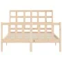 Doppelbettgestell mit Kopfteil aus Massivholz von , Betten und Lattenroste - Ref: Foro24-3192076, Preis: 136,09 €, Rabatt: %