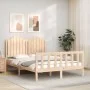 Estructura de cama con cabecero madera maciza 140x200 cm de , Camas y somieres - Ref: Foro24-3192296, Precio: 147,24 €, Descu...