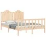Estructura de cama con cabecero madera maciza 140x200 cm de , Camas y somieres - Ref: Foro24-3192296, Precio: 147,24 €, Descu...