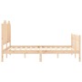 Bed frame with solid wood headboard 140x200 cm by , Beds and slatted bases - Ref: Foro24-3192296, Price: 149,21 €, Discount: %