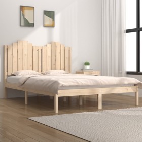 Solid pine wood bed frame 140x190 cm by , Beds and slatted bases - Ref: Foro24-3103758, Price: 133,12 €, Discount: %