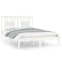 White solid wood bed frame 135x190 cm by , Beds and slatted bases - Ref: Foro24-3104039, Price: 142,68 €, Discount: %