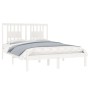 Weißer Massivholzbettrahmen 135x190 cm von , Betten und Lattenroste - Ref: Foro24-3104039, Preis: 144,69 €, Rabatt: %