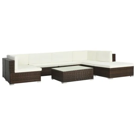 8-piece garden furniture set and brown synthetic rattan cushions by vidaXL, Garden sets - Ref: Foro24-44609, Price: 831,51 €,...