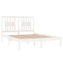 Weißer Massivholzbettrahmen 135x190 cm von , Betten und Lattenroste - Ref: Foro24-3104039, Preis: 144,69 €, Rabatt: %